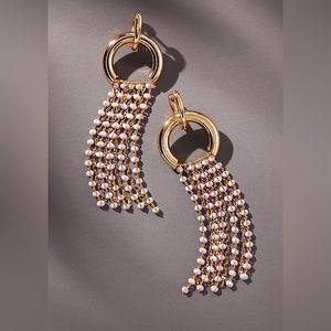 NWT Anthropologie Double-Linked Drop Earrings in Lavender